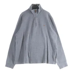 POLO RALPH LAUREN (ポロラルフローレン) ESTATE RIB ミニポニー ハーフジップ コットン ジャケット グレー