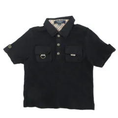 バーバリー ロンドン BURBERRY LONDON ポロシャツ 半袖 裏地ノバチェック 100A 黒 ブラック BP723-055-09