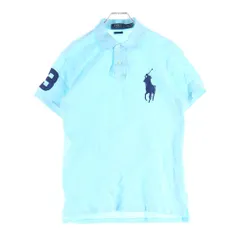 POLO RALPH LAUREN (ポロラルフローレン) ビッグポニー刺繍 半袖ポロシャツ ラガーシャツ ライトブルー