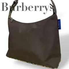 ☆★BURBERRY BLUELABEL　バーバリー　ブルーレーベル★  ショルダーバッグ　ワンショルダー　肩掛け　ロゴ　ブラウン　ノバチェック　レディース　ナイロン　レザー★♯2259