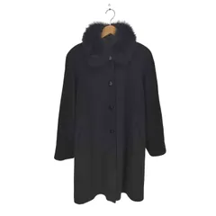 ユーズドフルギ USED古着 cashmere fur ブルーフォックスファー カシミヤ100％ ロングコート レディース  11 AR