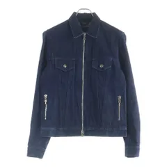 CHROME HEARTS (クロムハーツ) SWEET CHEECKS バックフレアニー ダガージップ ホースシューボタン 袖裾レザークロスパッチ ダブルジップ デニムジャケット インディゴのサムネイル