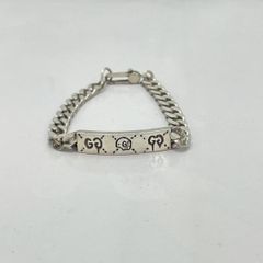 中古】GUCCI シルバー 喜平ブレスレット スカル 箱あり グッチ[91