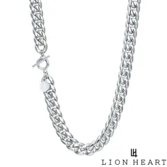 【新品】ライオンハート LION HEART ワイドチェーンネックレス 全長45cm 幅12mm キヘイ（喜平） LH-1-エルエイチワン サージカルステンレス製 03NC0175SV 【国内正規品】
