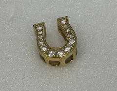 【K18  ネックレストップ/D0.31ct   2.2g】ダイヤモンド  馬蹄  チャーム