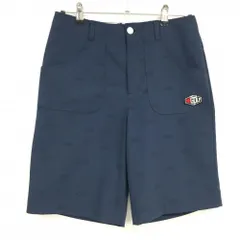 【超美品】ニューバランスゴルフ ハーフパンツ ネイビー×黒 スニーカー総柄 ワッペン レディース 1(Ｍ) ゴルフウェア New Balance