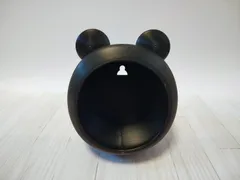 【吸盤付き】壁掛け対応 くま型シェルター ブラック 底あり 空間利用 レオパ クレス 3Dプリント製のサムネイル