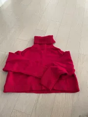 Zara ザラ ピンク レッド ゴージ クロップド タートルネック ニット 新品