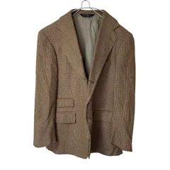 【美品】Polo by Ralph Lauren ポロバイラルフローレン チェック柄テーラードジャケット ブラウン サイズ38【Z1800】