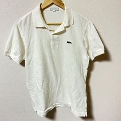 90s LACOSTE ラコステ ポロシャツ ホワイト S USA製 美品 - メルカリ