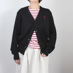 アミパリス AMI PARIS Vネック長袖カーディガン AMI DE COEUR ADC CARDIGAN [メリノウールニット カーディガン] メンズ レディース HKC361.001のサムネイル
