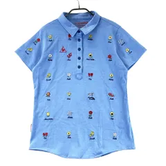 サイズ：LL LE COQ GOLF ルコックゴルフ  半袖ポロシャツ 刺繍柄 ブルー系 [240101567700] ゴルフウェア レディース ストスト