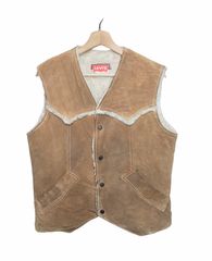 70s Levi's スエード レザーベスト オレンジタブ - メルカリ