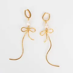 マルニ MARNI ピアス BOW DROP EARRINGS WITH PEARLS [リボンドロップイヤリング パール付き] レディース ORMV0600A 0M2001のサムネイル