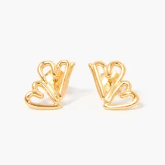 バージュエリー BAR JEWELLERY ピアス TWO HEARTS EARRINGS レディース TWOH-EA-155-G【英国ブランド】
