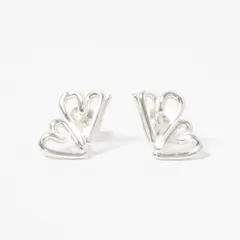 バージュエリー BAR JEWELLERY ピアス TWO HEARTS EARRINGS レディース TWOH-EA-155-S【英国ブランド】