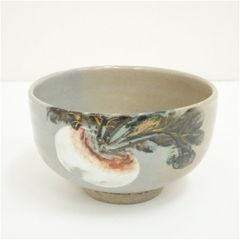 京焼 紫翠窯 三代 西村徳泉造 銹絵玉ノ絵茶碗（共箱） 茶道 抹茶