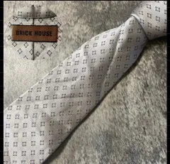 BRICK HOUSE ブリックハウス シルバー シルク ネクタイ[MSE301]