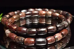 ブラウンカラー スギライト(杉石)　6.5-9x5-5.5mm　チューブ 天珠 ブレスレット 1個売り パワーストーン 天然石 _BG6367-1