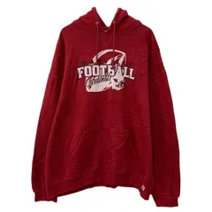 RUSSELL ATHLETIC プリントスウェット パーカー XXL レッド ホワイト ラッセルアスレティック プルオーバー フーディー 秋物 a802-5794