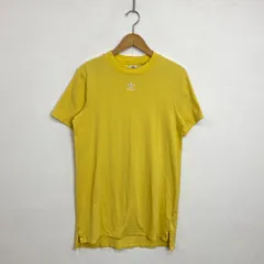 adidas Originals アディダス オリジナルス Tシャツ ワンピース チュニック トレフォイル ロゴ 刺繍 プリント FM3277 レディース M イエロー系 B669