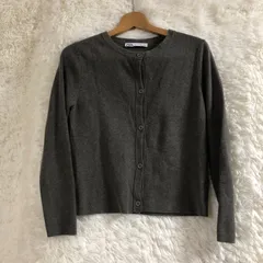 ザラ　ZARA　長袖カーディガン　ブラックグレー　Sサイズ