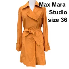 ◇ マックスマーラステュディオ Max Mara Studio スプリングコート アウター 長袖 ステンカラー オレンジ 36 S 7号 レディース Z6B115
