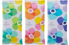 使い捨て ウエットタオル【FLOWER】フラワー 30枚(3種各10枚) hitohira 香り付 綿100％ おしぼり コットン mimoto カラータオル 平型 個包装