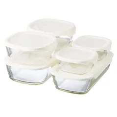 KSTL-5004-OW 日本製 6個セット スタッキング耐熱ガラスコンテナ HARIO(ハリオ)