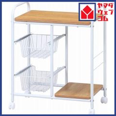 不二貿易 キッチンワゴン 幅76.8×奥行39.8×高さ84㎝ ホワイトオーク