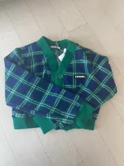 LYNN CRNK(クランク) グリーン CHECK パータン クロップド カーディガン 新品