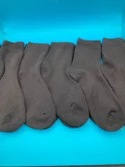 レディース黒ソックス 5足セット 無地 フリーサイズ クルー丈