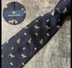 MARIO VALENTINO ネイビー シルク ネクタイ[MSE310]