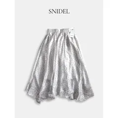 ◆タグ付き 訳あり◆ NIDEL シアーフレア イレヘムスカート ドット サイズ0 ポリエステル100％