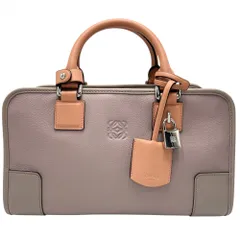 ロエベ ハンドバッグ レディース アナグラム アマソナ28 ミニボストンバッグ LOEWE 352.69LA03 レザー ベージュ マルチカラー シルバー金具 美品【中古品】