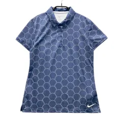 サイズ：M NIKE GOLF ナイキゴルフ  半袖ポロシャツ ロゴ総柄 ネイビー系 [240101606188] ゴルフウェア レディース ストスト