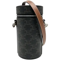 セリーヌ ショルダーバッグ レディース トリオンフ ミニバッグ 肩掛け 斜め掛け CELINE PVCコーティングキャンバス レザー ブラウン 茶 シルバー金具 美品【中古品】