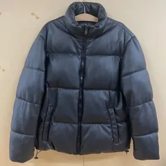 ◎ZARA ザラ フェイクレザー パフジャケット パデットブルゾン XL ブラック メンズ
