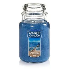 Yankee Candleターコイズ空、Fresh Scent Large Jar Candle ブルー 1254029
