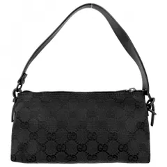 グッチ ハンドバッグ レディース ワンハンドバッグ アクセサリーポーチ 小さめ GUCCI 103399 GGキャンバス レザー ブラック 黒 ブラック金具【中古品】
