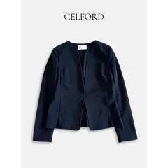 CELFORD セルフォード ノーカラージャケット ネイビー系 サイズ38 フォーマル セレモニー