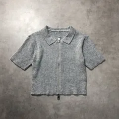 WQ1098●EVRIS：ラメWZIPニット ●F● グレー/シルバーラメ Y2K 短丈 半袖 エヴリスのサムネイル
