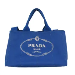 プラダ(Prada) カナパ Mサイズ レディース キャンバス ショルダーバッグ,トートバッグ ブルー