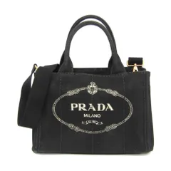 プラダ(Prada) カナパ Sサイズ 1BG439 レディース キャンバス ショルダーバッグ,トートバッグ ブラック