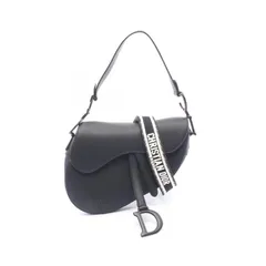 ディオール Dior ハンドバッグ サドルバッグ ブラック レザー サドルバッグ レディース Used A