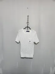 ポロ ラルフローレン ケーブル 半袖 ニット 白