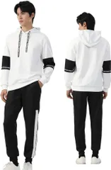 スウェット パーカー ジャージ上下セット メンズ ウェア トレーニングウェア スポーツウェア ランニングウェア セットアップ 部屋着 ゆったり 長袖 フード付き 秋服 カジュアル スポーツ アウター ズボン おしゃれ