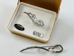 ★美品 本真珠 ブローチ 2点セット シルバー SILVER 刻印 パール 銀製 あやこ真珠 アクセサリー 中古品 管理2M279