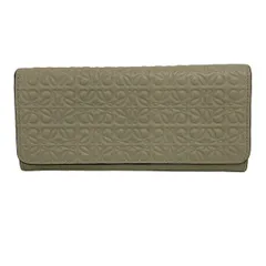 LOEWE(ロエベ) 長財布 アナグラム柄 ベージュ 型押し加工 レザー