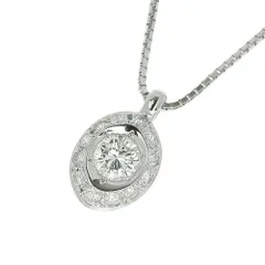 【返品OK】0.314ct 天然ダイヤ ネックレス 40cm Pt850/900 新品仕上げ済み 合計0.20ct 天然ダイヤ レディース プラチナ 白金 一粒 1粒 1P【送料無料】【中古】